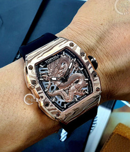 Đồng hồ Tophill Dragon Limited Edition TUT005G.GB3158 - Nam - Kính Sapphire - Automatic (Tự Động) Dây Nhựa - Chính Hãng - Size 41mm