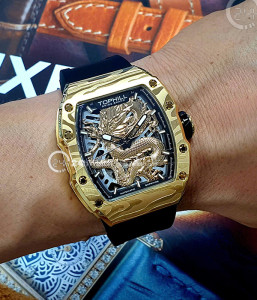 Đồng hồ Tophill Dragon Limited Edition TUT005G.GB2158 - Nam - Kính Sapphire - Automatic (Tự Động) Dây Nhựa - Chính Hãng - Size 41mm